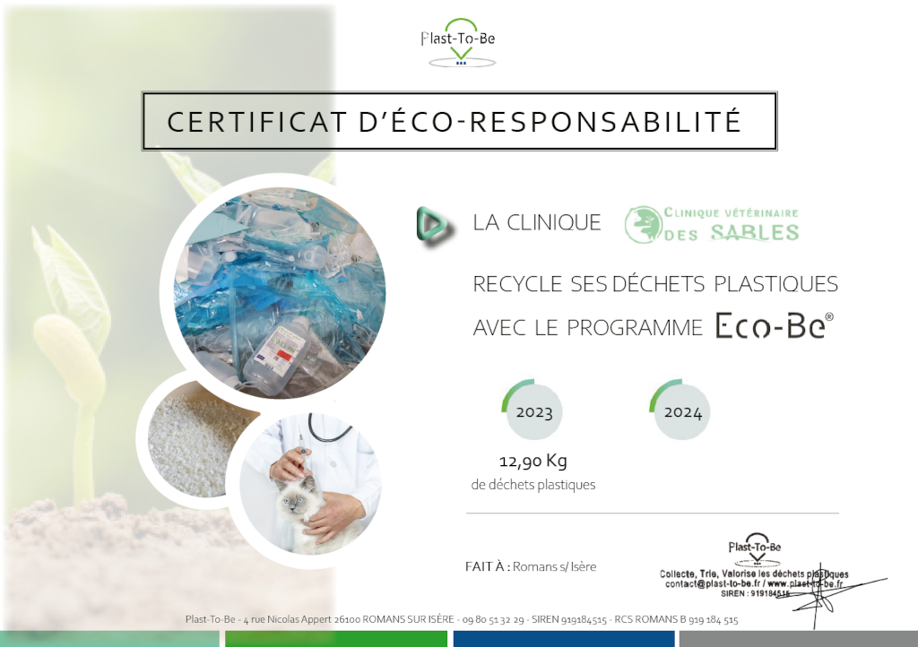 Certificat d'éco-responsabilité
